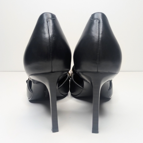 Karl Lagerfeld Paris Shivani Point Toe Embellished Pumps Black Leather Size 9 - Picture 7 of 10